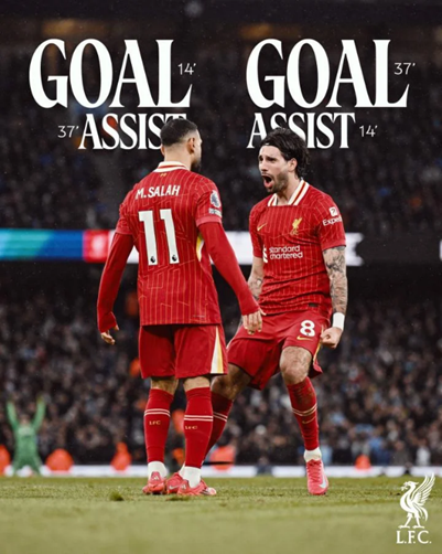ลิเวอร์พูลบุกอัดแมนซิตี้ 2-0 ขยับเข้าใกล้แชมป์พรีเมียร์ลีก